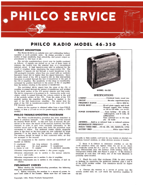 46-350 Code 121; Philco, Philadelphia (ID = 2902213) Radio