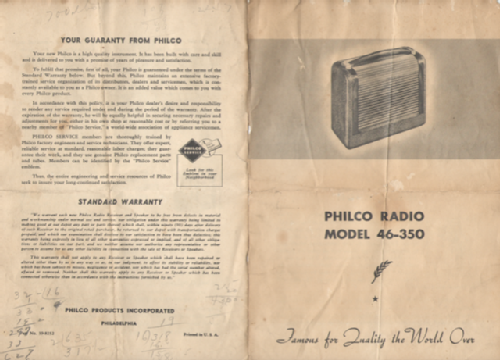 46-350 Code 121; Philco, Philadelphia (ID = 3116919) Radio