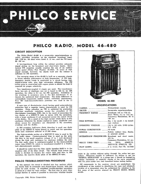 46-480 Code 121 ; Philco, Philadelphia (ID = 2931444) Radio