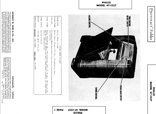 47-1227FM Radio-Phonograph; Philco, Philadelphia (ID = 528098) Radio