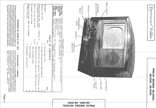 48-1000-5 codes 121 and 125; Philco, Philadelphia (ID = 1464252) Television