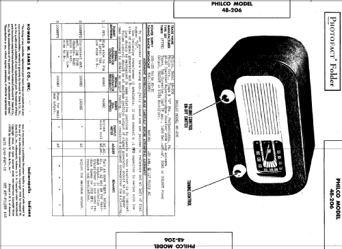 48-206; Philco, Philadelphia (ID = 844337) Radio