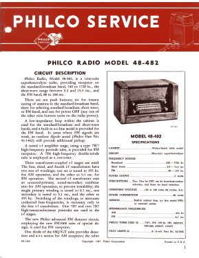 48-482 ; Philco, Philadelphia (ID = 2903558) Radio