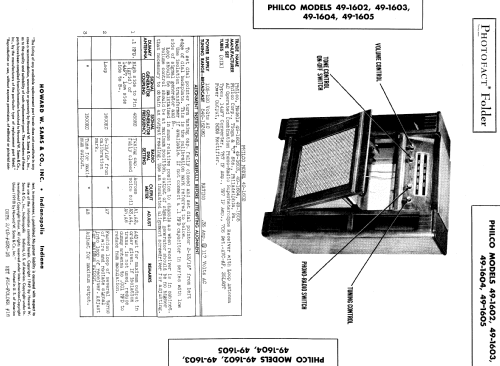 49-1605 ; Philco, Philadelphia (ID = 526947) Radio