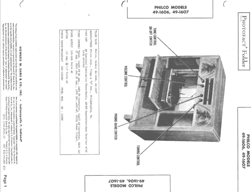 49-1607 ; Philco, Philadelphia (ID = 1464676) Radio