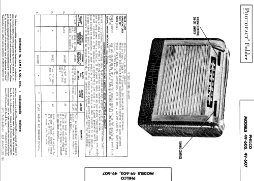 49-605 ; Philco, Philadelphia (ID = 526469) Radio