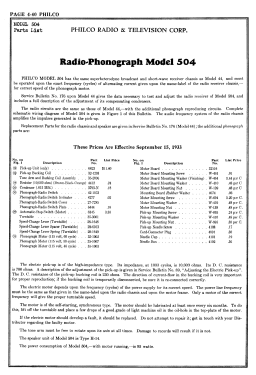 504L Radio-Phonograph; Philco, Philadelphia (ID = 2852990) Radio