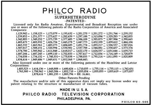 505L Radio-Phonograph; Philco, Philadelphia (ID = 3031211) Radio