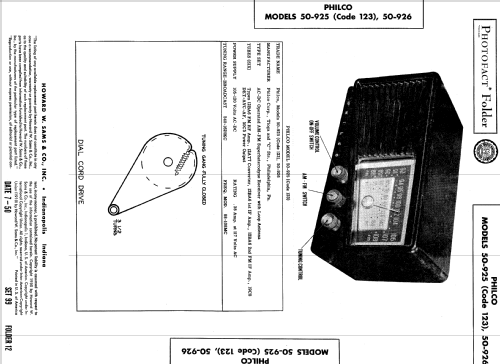 50-926 Code 121; Philco, Philadelphia (ID = 525824) Radio