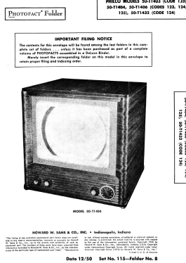 50-T1406 ; Philco, Philadelphia (ID = 2798886) Television