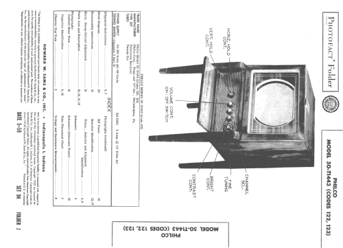 50-T1443 Code 122; Philco, Philadelphia (ID = 1666362) Television