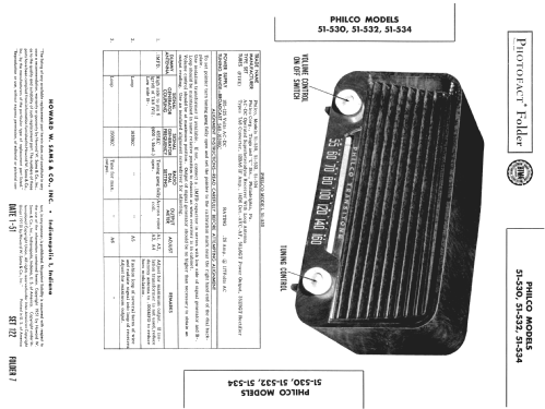 51-530-I ; Philco, Philadelphia (ID = 1497276) Radio