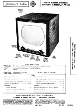 51-PT1208 ; Philco, Philadelphia (ID = 2934847) Television