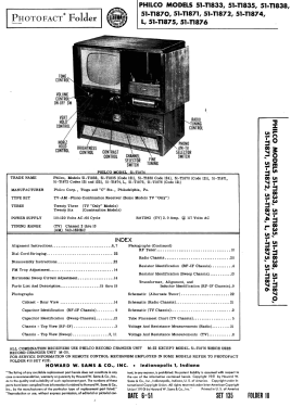 51-T1833 ; Philco, Philadelphia (ID = 2928425) Television