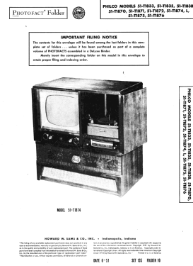 51-T1833 ; Philco, Philadelphia (ID = 2928426) Television