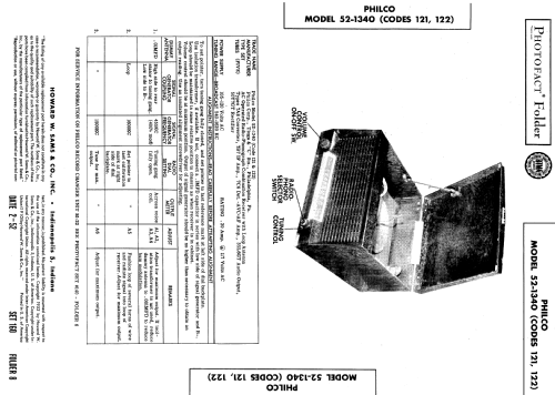 52-1340 Codes 121 and 122; Philco, Philadelphia (ID = 525061) Radio