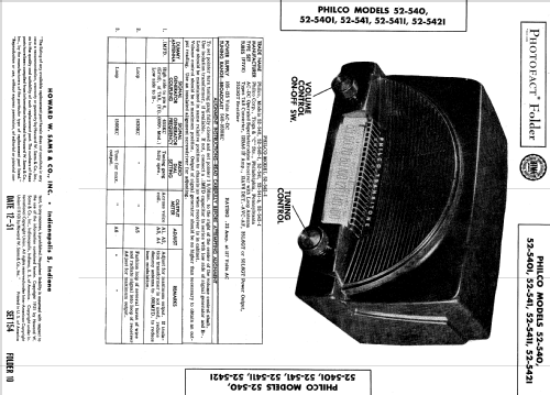 52-542-M Code 122; Philco, Philadelphia (ID = 525078) Radio