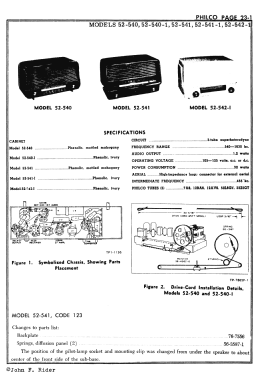 52-541-I Code 121; Philco, Philadelphia (ID = 2891034) Radio