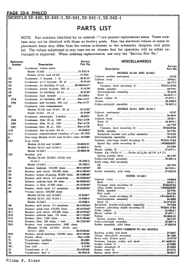 52-542-I Code 122; Philco, Philadelphia (ID = 2891075) Radio