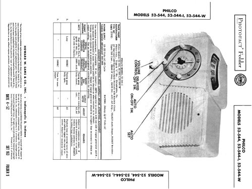 52-544-W ; Philco, Philadelphia (ID = 1496046) Radio