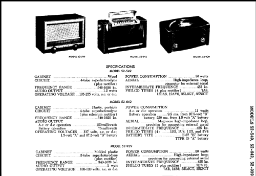 52-549 ; Philco, Philadelphia (ID = 213689) Radio