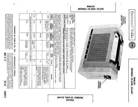 52-641 Code 121; Philco, Philadelphia (ID = 1171612) Radio