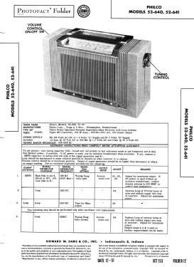 52-641 Code 121; Philco, Philadelphia (ID = 2994553) Radio