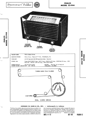 52-944 ; Philco, Philadelphia (ID = 3056207) Radio