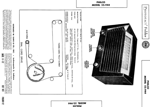 52-944 ; Philco, Philadelphia (ID = 524611) Radio