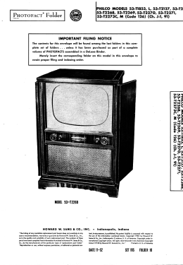 53-T1853L Ch= J-1; Philco, Philadelphia (ID = 3106669) Television