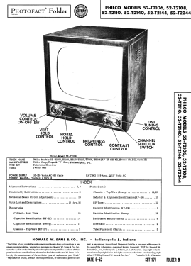 52-T2106 ,, Code 121; Philco, Philadelphia (ID = 3063808) Television