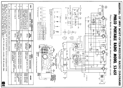 53-651 ; Philco, Philadelphia (ID = 164745) Radio