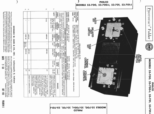 53-700 ; Philco, Philadelphia (ID = 982424) Radio