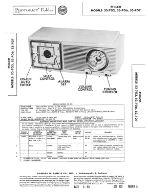 53-707 ; Philco, Philadelphia (ID = 2903919) Radio