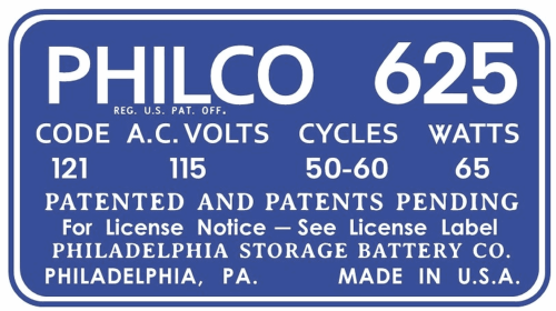 625J ; Philco, Philadelphia (ID = 3065077) Radio