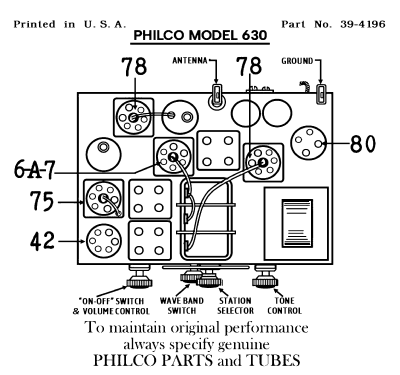 630B ; Philco, Philadelphia (ID = 3063316) Radio