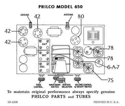 650B ; Philco, Philadelphia (ID = 3100909) Radio