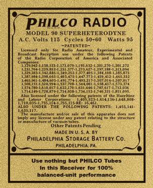 90A Baby Grand; Philco, Philadelphia (ID = 3009270) Radio