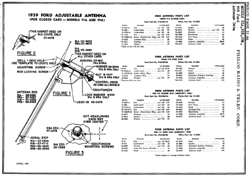 91A Ford 1939; Philco, Philadelphia (ID = 140026) Radio