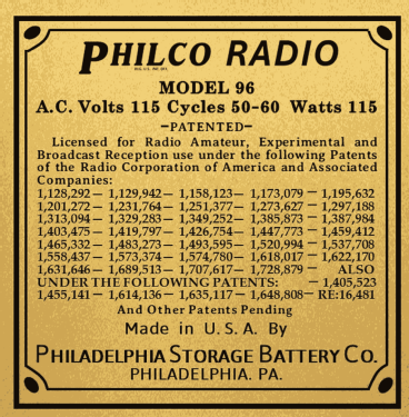 96 Table; Philco, Philadelphia (ID = 3031897) Radio