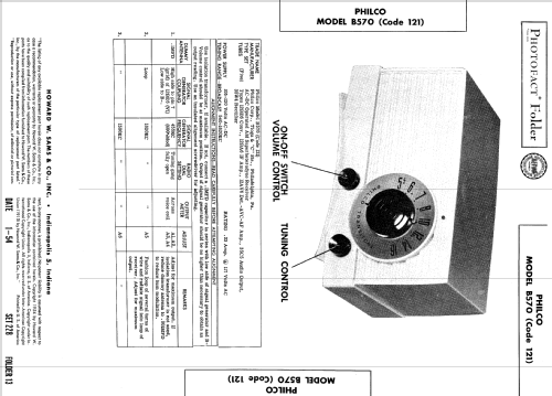 B570 Code 121; Philco, Philadelphia (ID = 529123) Radio