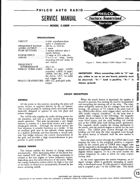 C-5809 ; Philco, Philadelphia (ID = 2926644) Car Radio