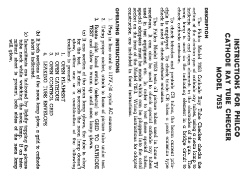 Cathode Ray Tube Tester 7053; Philco, Philadelphia (ID = 2133828) Equipment