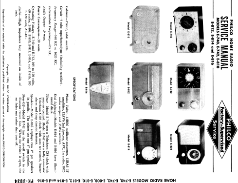 Clock Radio E-742 ; Philco, Philadelphia (ID = 1860594) Radio