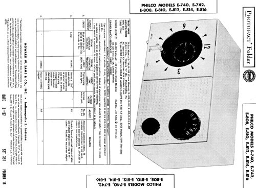 Clock Radio E-742 ; Philco, Philadelphia (ID = 1860600) Radio