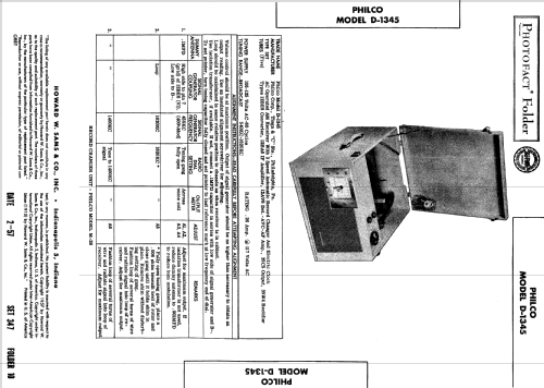 D-1345 ; Philco, Philadelphia (ID = 528442) Radio