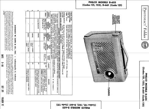 D-655 Code 121 ; Philco, Philadelphia (ID = 522934) Radio