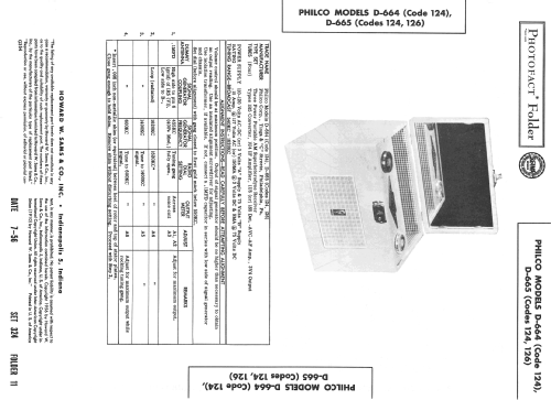 D-664 Code 124 ; Philco, Philadelphia (ID = 2327479) Radio