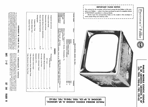 E2004SP Ch= 7E11; Philco, Philadelphia (ID = 1855712) Television