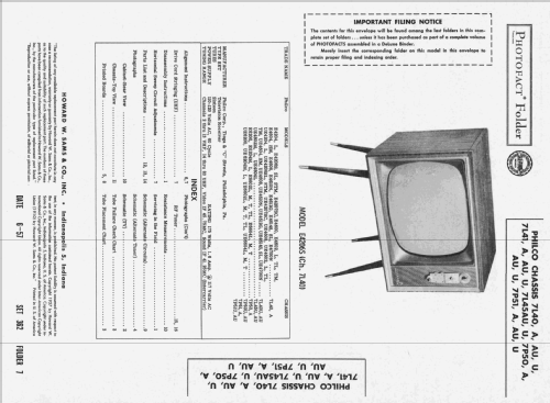 E4602 Ch= 7L40A; Philco, Philadelphia (ID = 2386998) Television